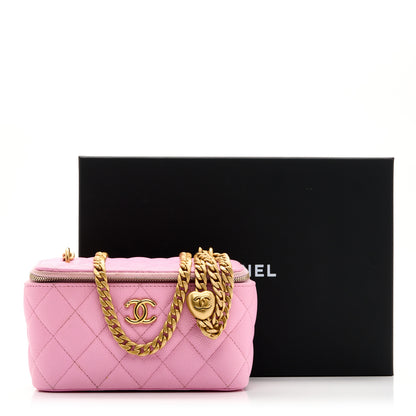 Chanel Caviar Quilted Sweetheart Vanity Case Pink 12 of 12