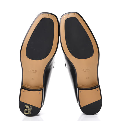 Gucci Goatskin Womens Horsebit Mid-Heel Loafers 39 Black 5 of 7