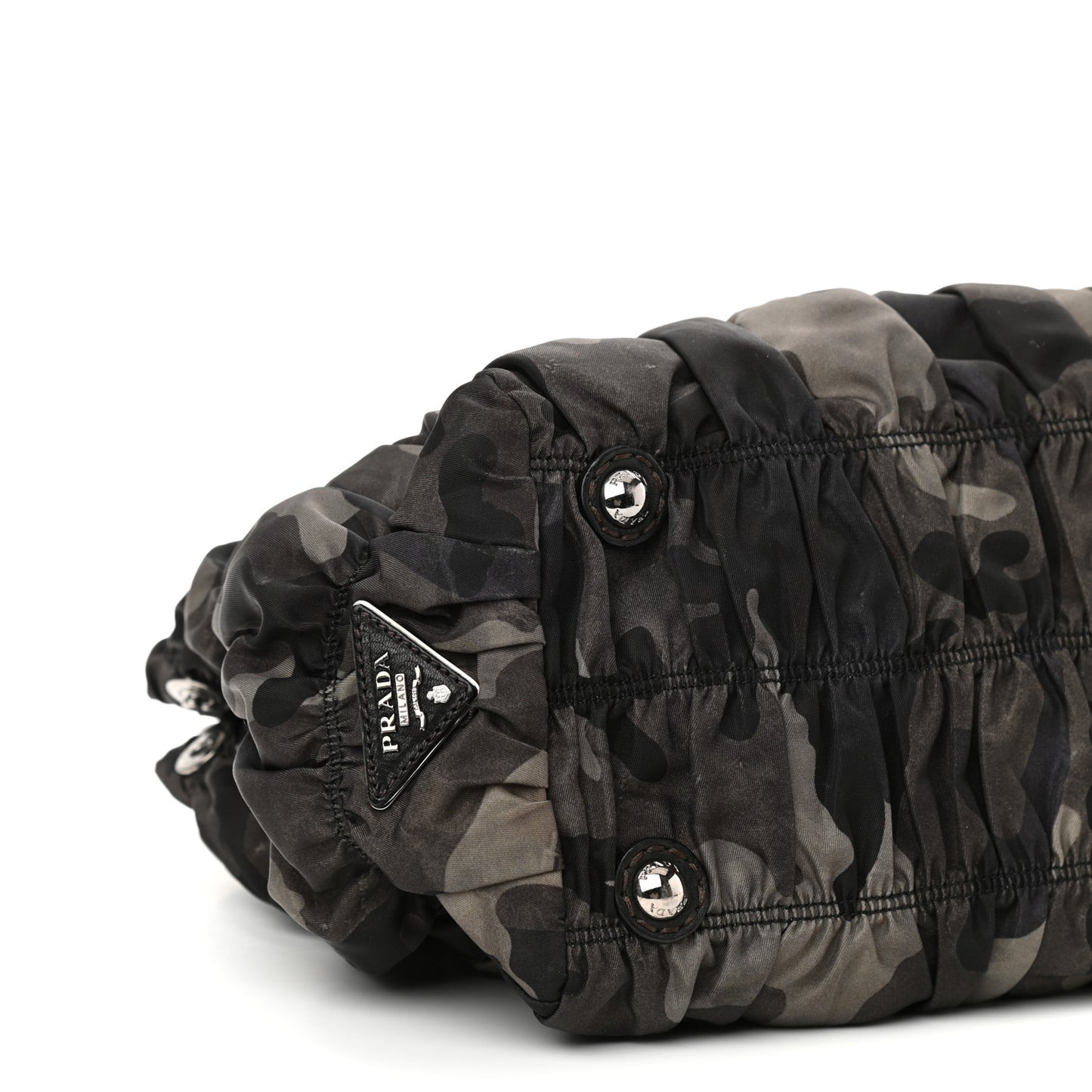 Tessuto Gaufre Camouflage Frame Satchel Fumo