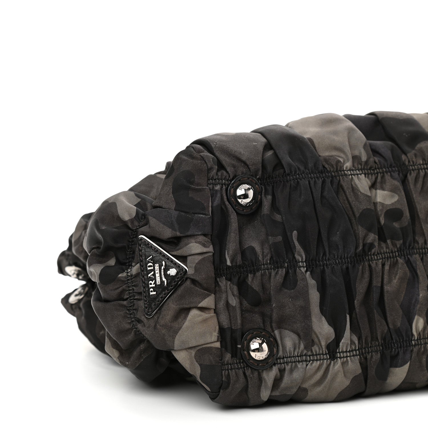 Prada Tessuto Gaufre Camouflage Frame Satchel Fumo 10 of 13