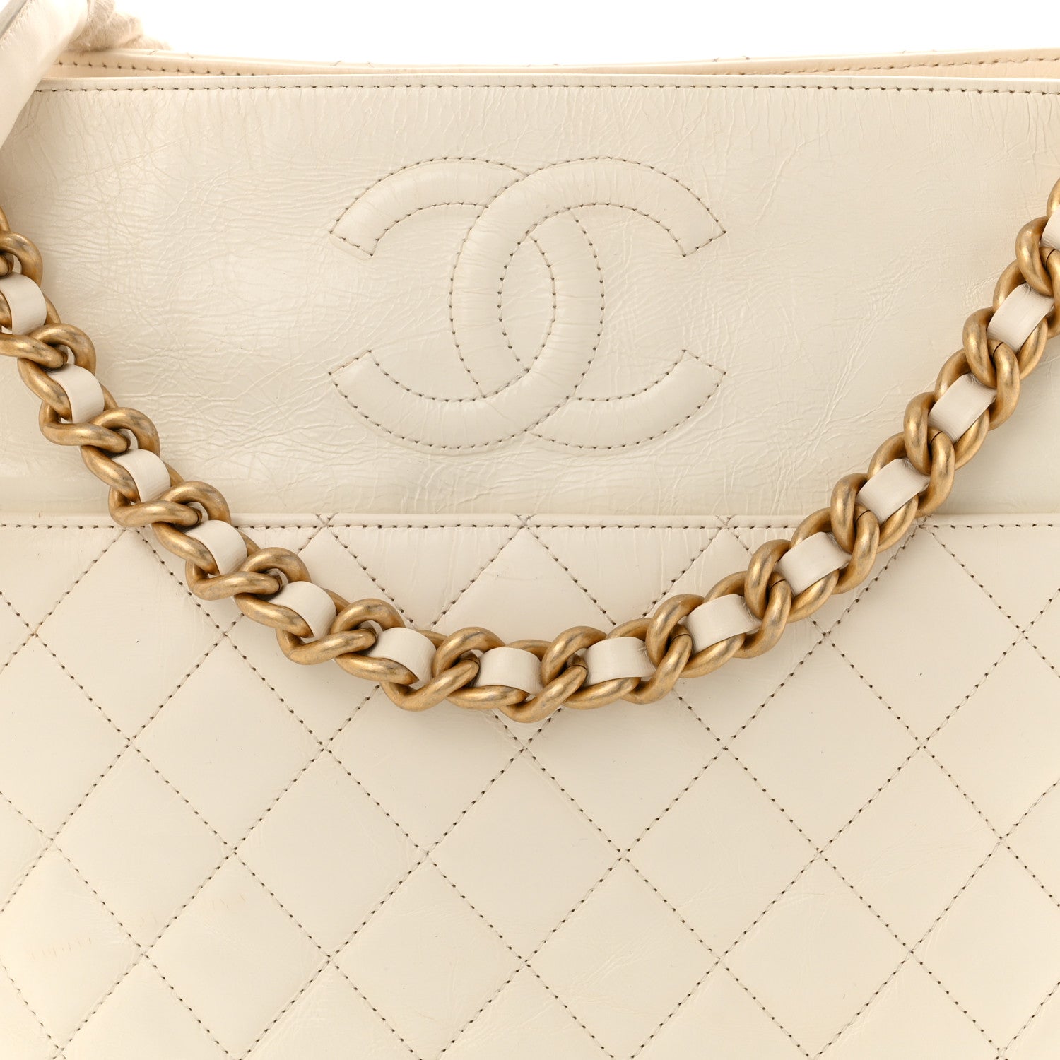 Chanel Crumpled Calfskin En Vogue Rope Hobo Bag White 8 of 11