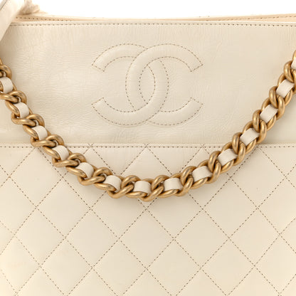 Chanel Crumpled Calfskin En Vogue Rope Hobo Bag White 8 of 11