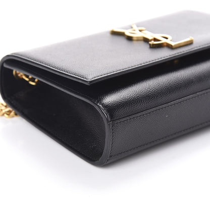 Saint Laurent Grain De Poudre Small Monogram Kate Satchel Black 7 of 8