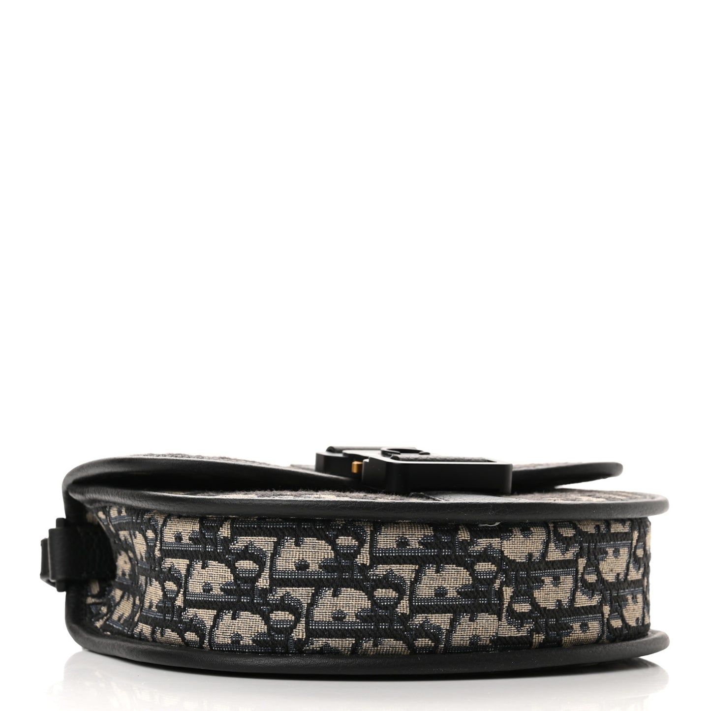 Oblique Grained Calfskin Mini Gallop Bag With Strap Black Beige