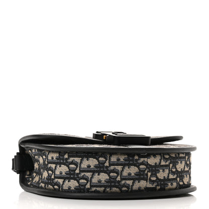 Christian Dior Oblique Grained Calfskin Mini Gallop Bag With Strap Black Beige 4 of 11