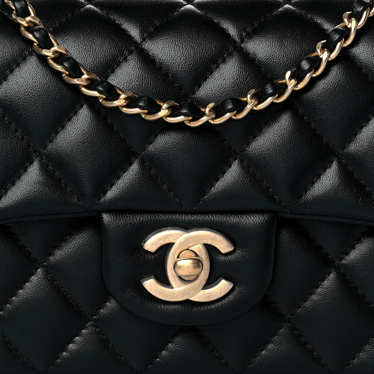 Chanel Lambskin Quilted Metal Mini Top Handle Rectangular Flap Black 8 of 11