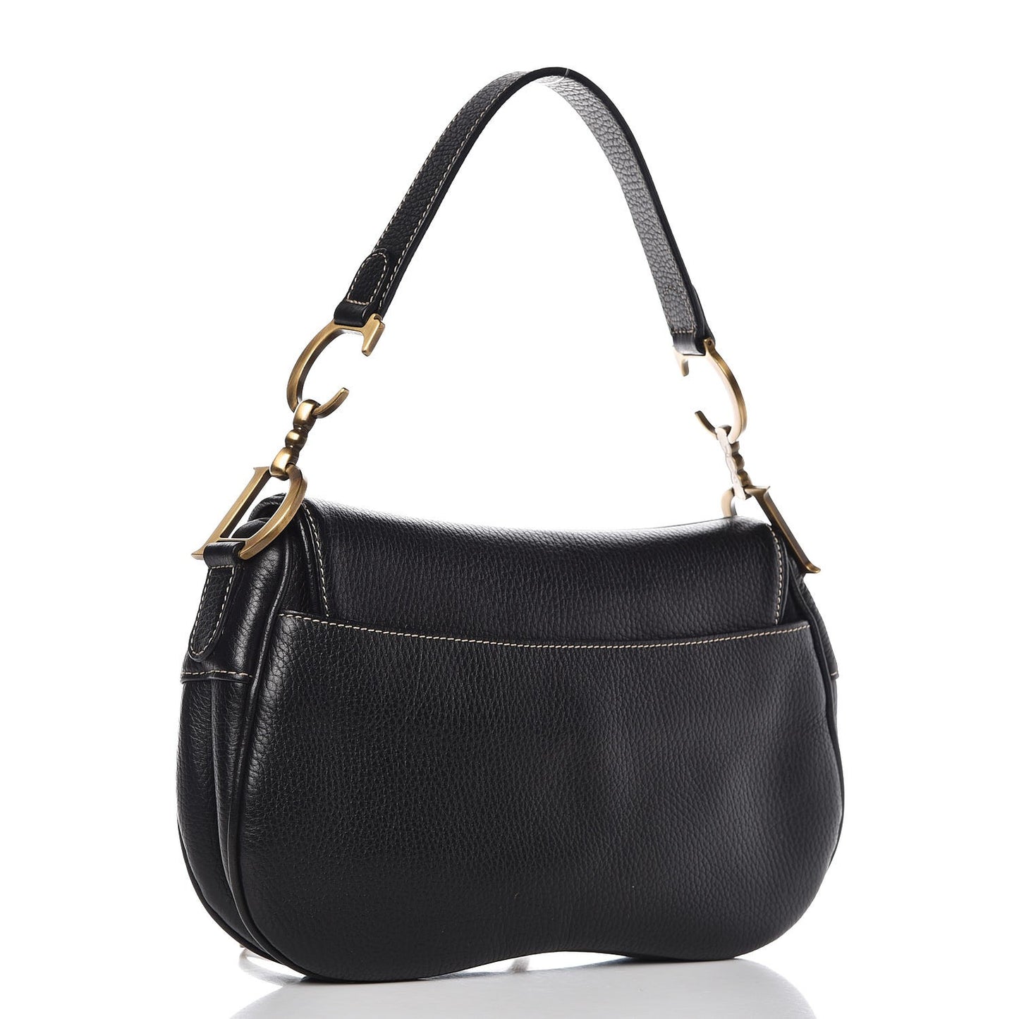 Calfskin Double Saddle Bag Black