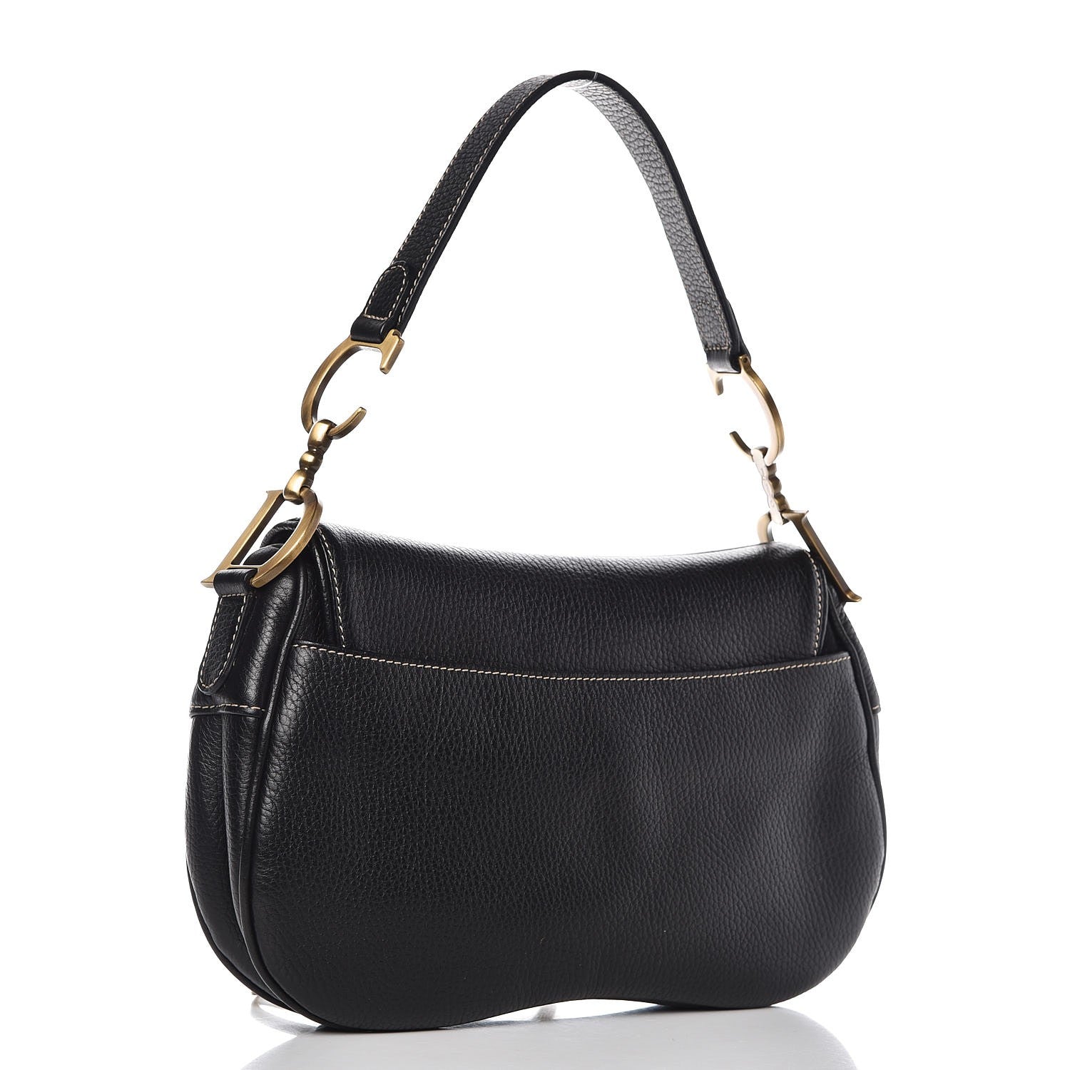 Christian Dior Calfskin Double Saddle Bag Black 3 of 7