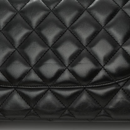 Chanel Lambskin Quilted Jumbo Double Flap Black 17 of 19