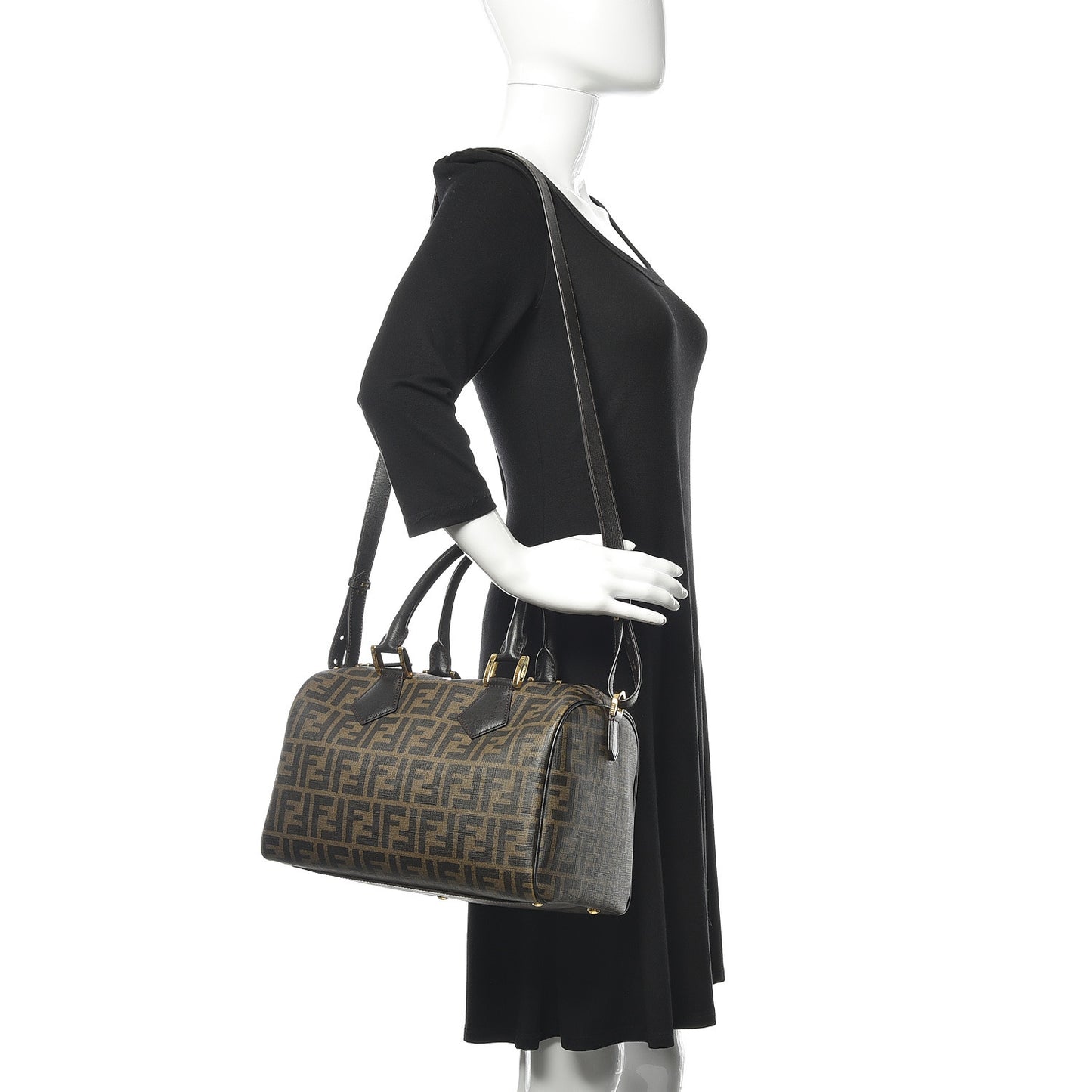 Zucca Spalmati Vitello Elite Medium Convertible Boston Satchel Tobacco Ebano
