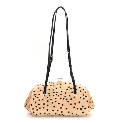 Chanel Pony Hair Cheetah Print Pretty CC Clutch With Strap Light Beige Black 1 of 11