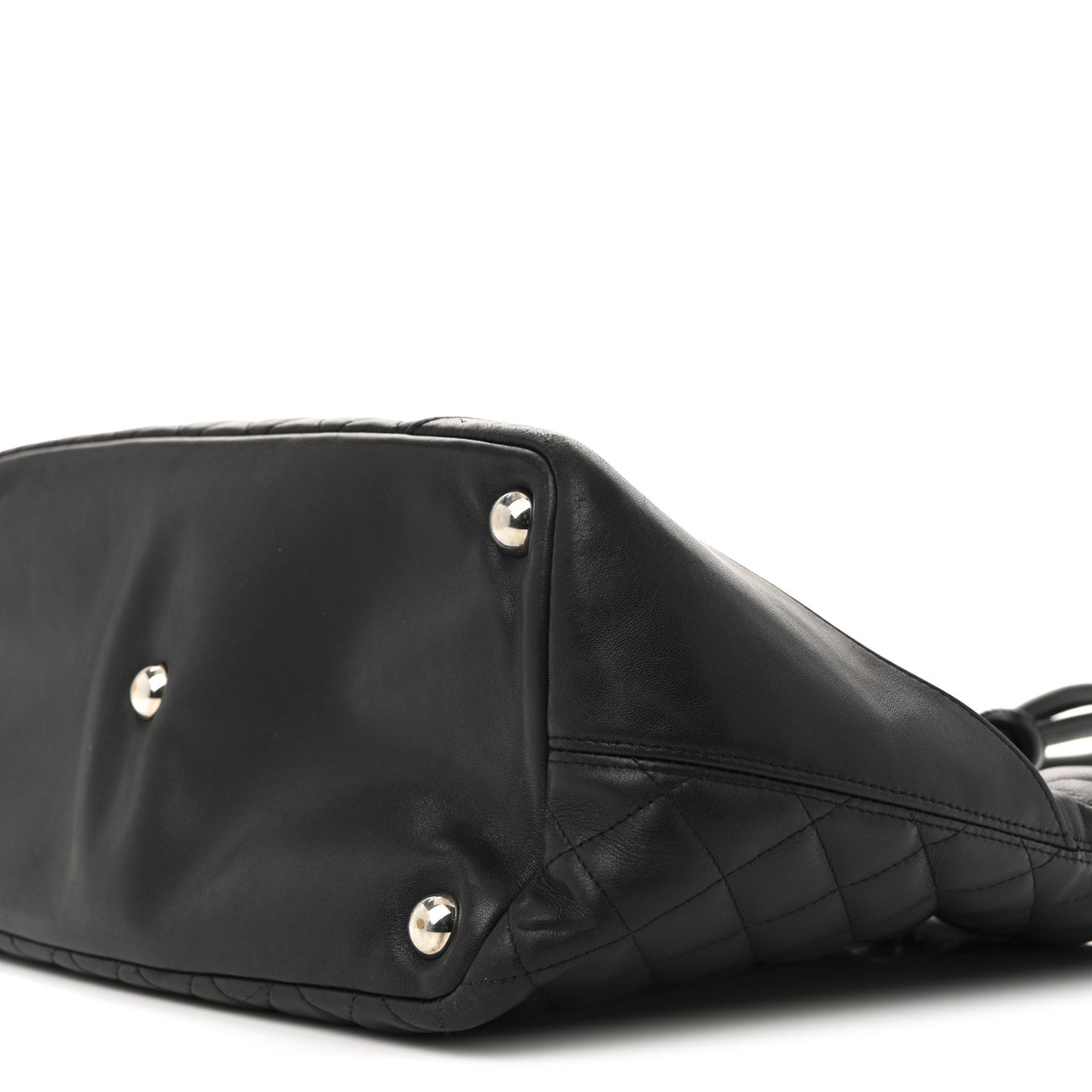 Calfskin Quilted Large Cambon Tote Black