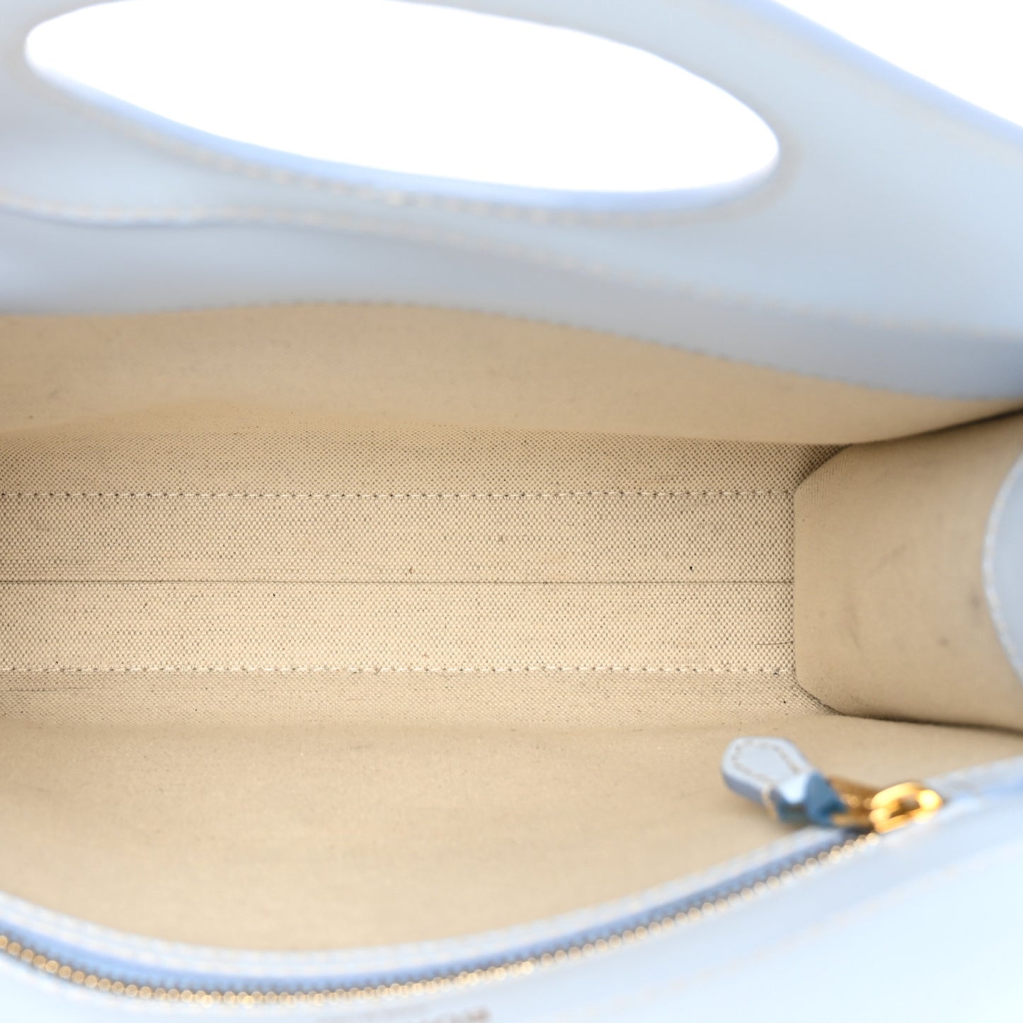 Canvas Smooth Calfskin Two Tone Mini Pocket Bag Natural Pale Blue
