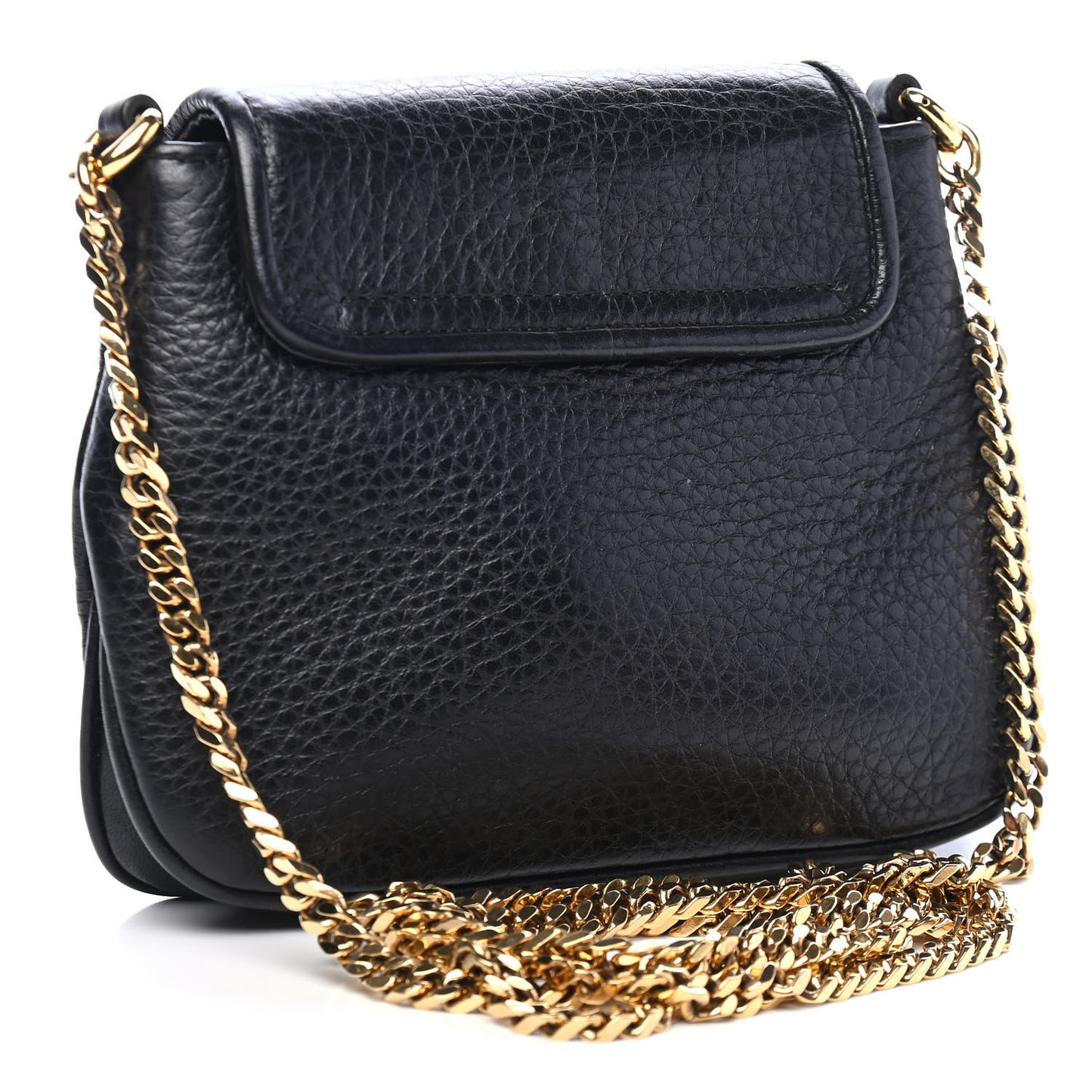 Pebbled Calfskin Small 1973 Chain Shoulder Bag Black
