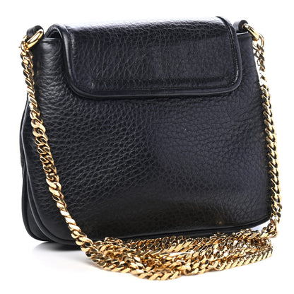 Gucci Pebbled Calfskin Small 1973 Chain Shoulder Bag Black 2 of 8