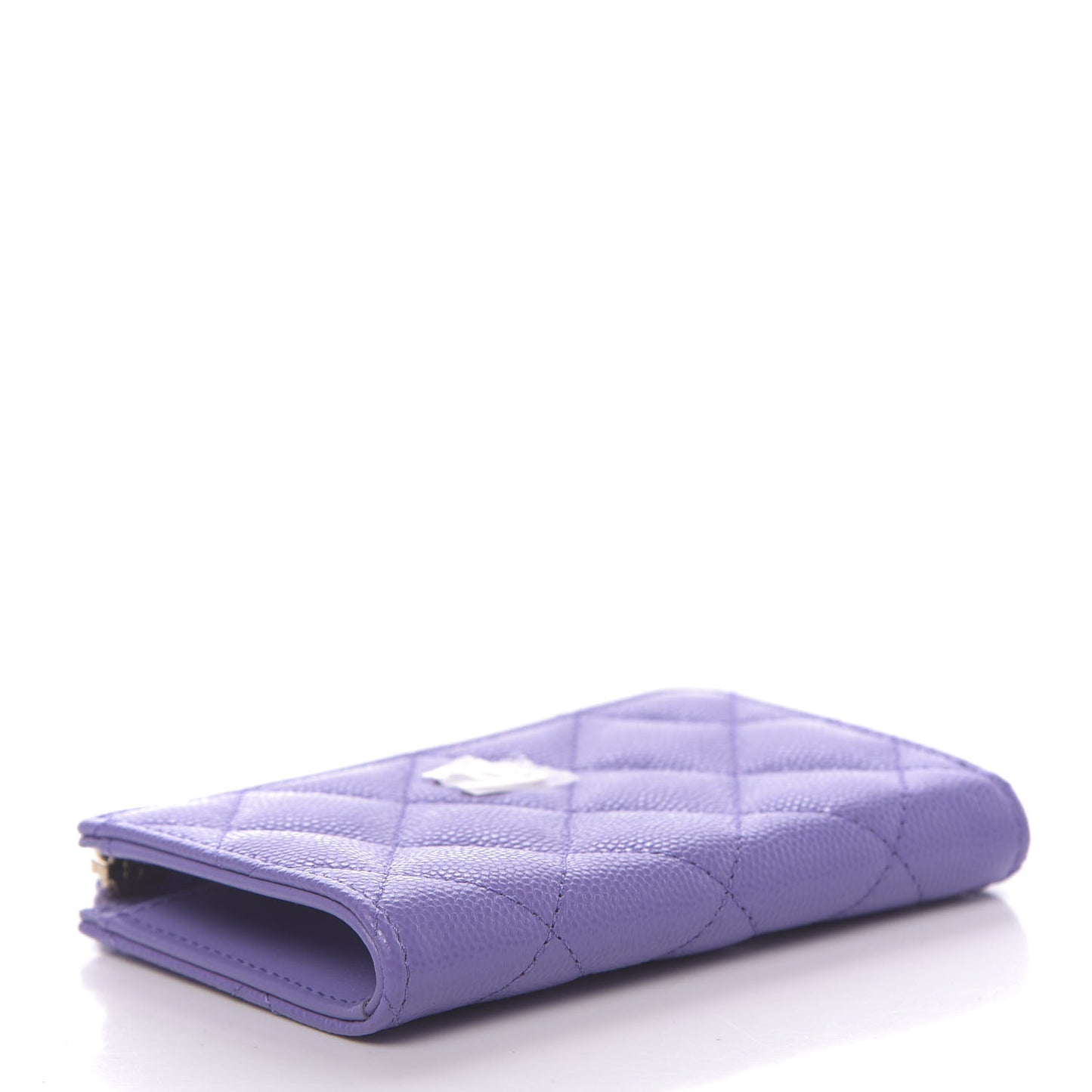 Caviar Quilted Zipped Key Holder Case Purple