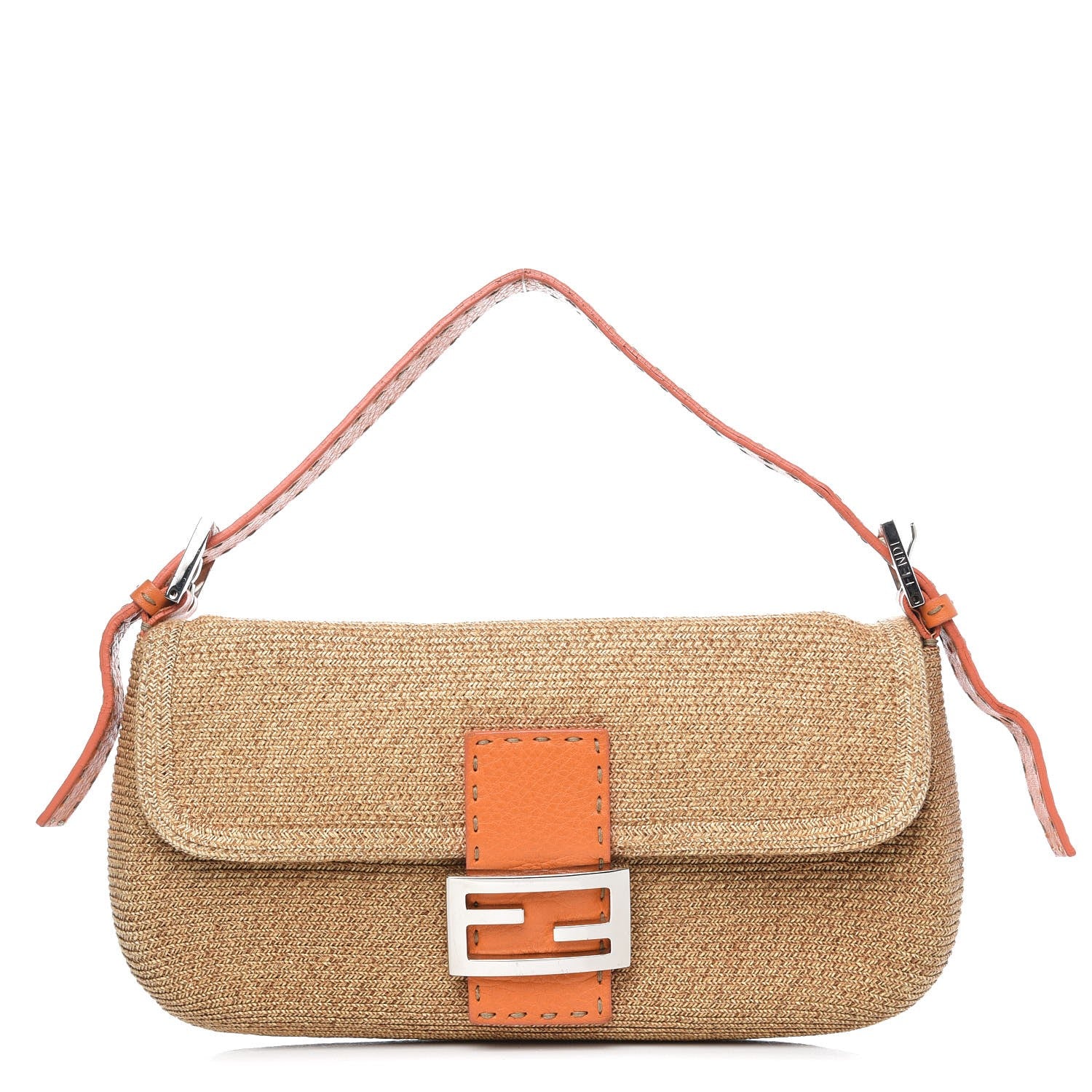 Fendi Raffia Baguette Orange 1 of 7