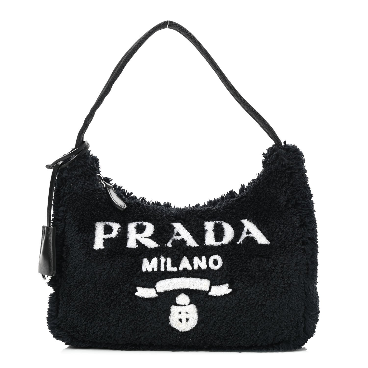 Prada Terry Cloth Mini Re-Edition 2000 Bag Black White 1 of 9