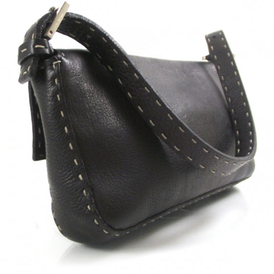 Calfskin Romano Selleria Baguette Black