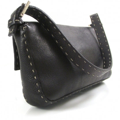 Fendi Calfskin Romano Selleria Baguette Black 3 of 10