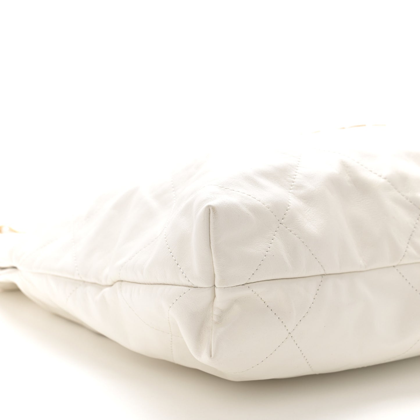 Shiny Calfskin Quilted Small Chanel 22 White