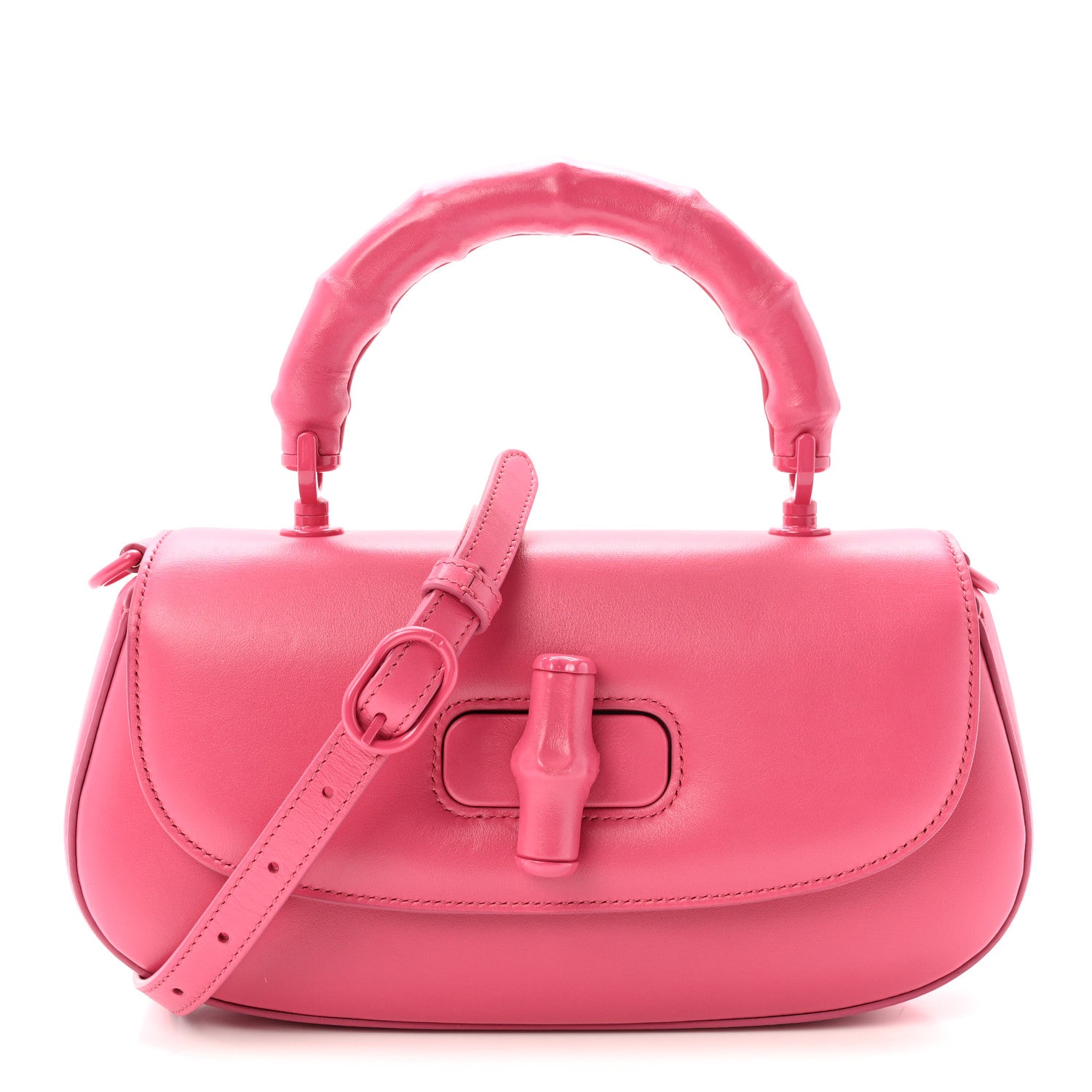 Gucci Calfskin Medium Bamboo Diva Frosted Tulip 1 of 9