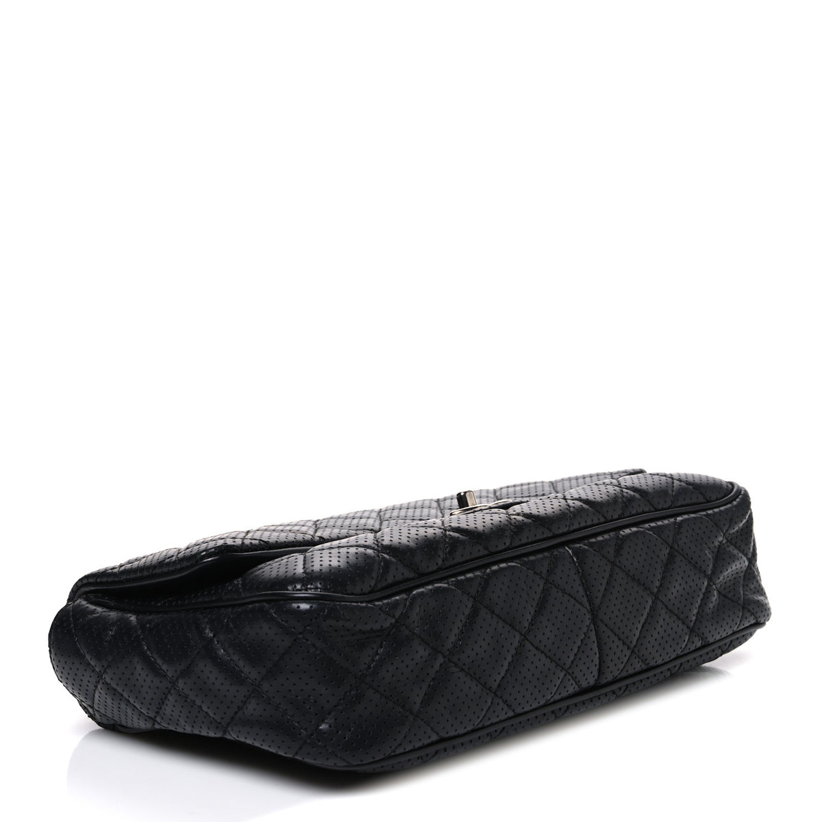 Chanel Lambskin Perforated Jumbo Punch Flap Black 4 of 10