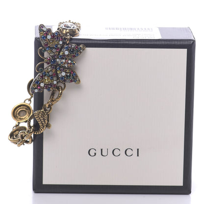 Gucci Crystal Butterfly Bracelet Aged Gold Multicolor 6 of 6
