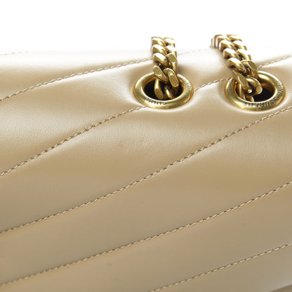 Saint Laurent Calfskin Y Quilted Monogram Medium Loulou Chain Satchel Dark Beige 15 of 15