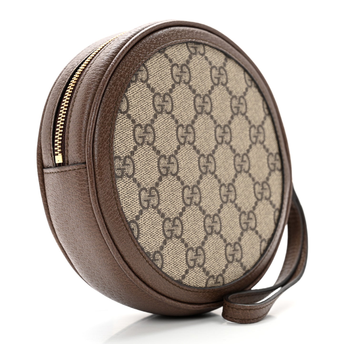 GG Supreme Monogram Web Ophidia Circle Wristlet Beige New Acero