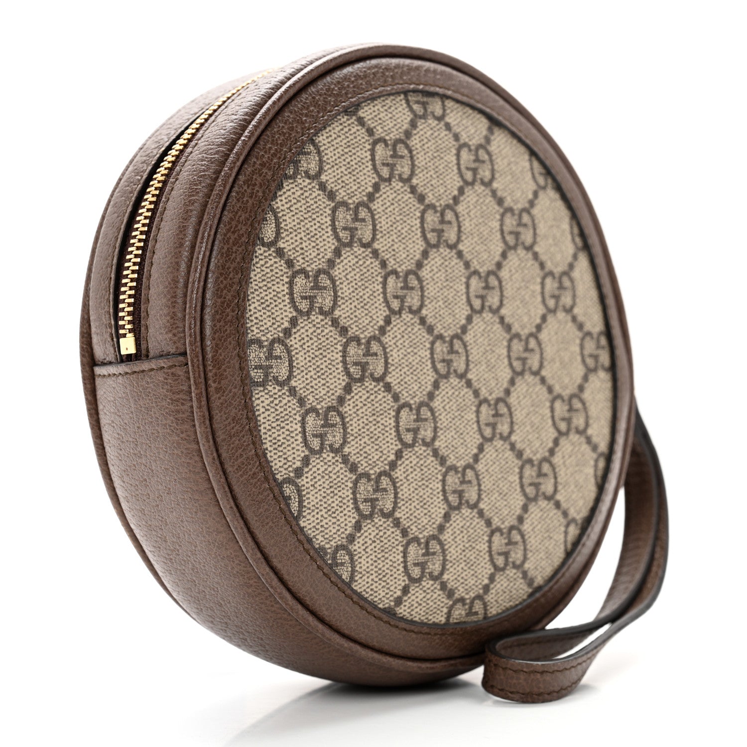 Gucci GG Supreme Monogram Web Ophidia Circle Wristlet Beige New Acero 3 of 12