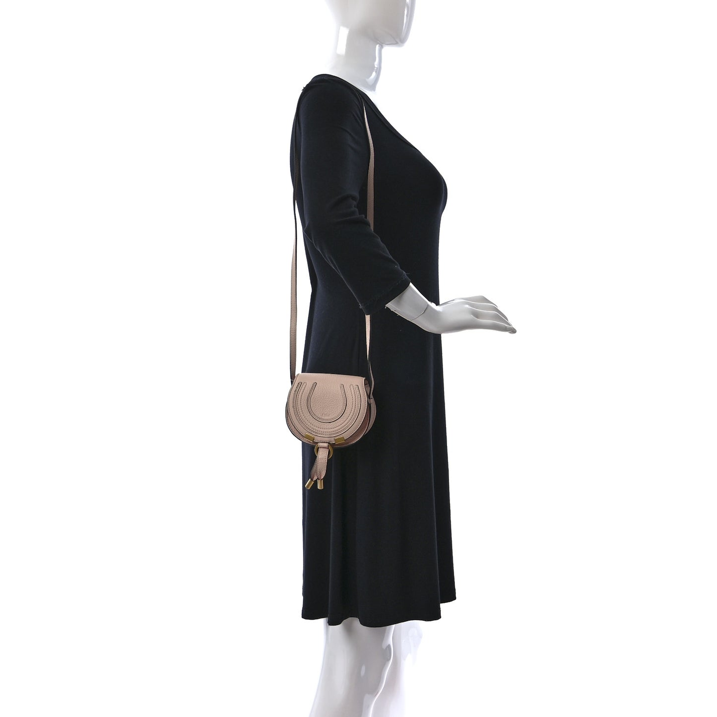 Calfskin Nano Marcie Saddle Bag Blush Nude