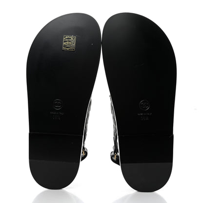 Chanel Grained Calfskin Velcro Dad Sandals 36.5 Black 5 of 9