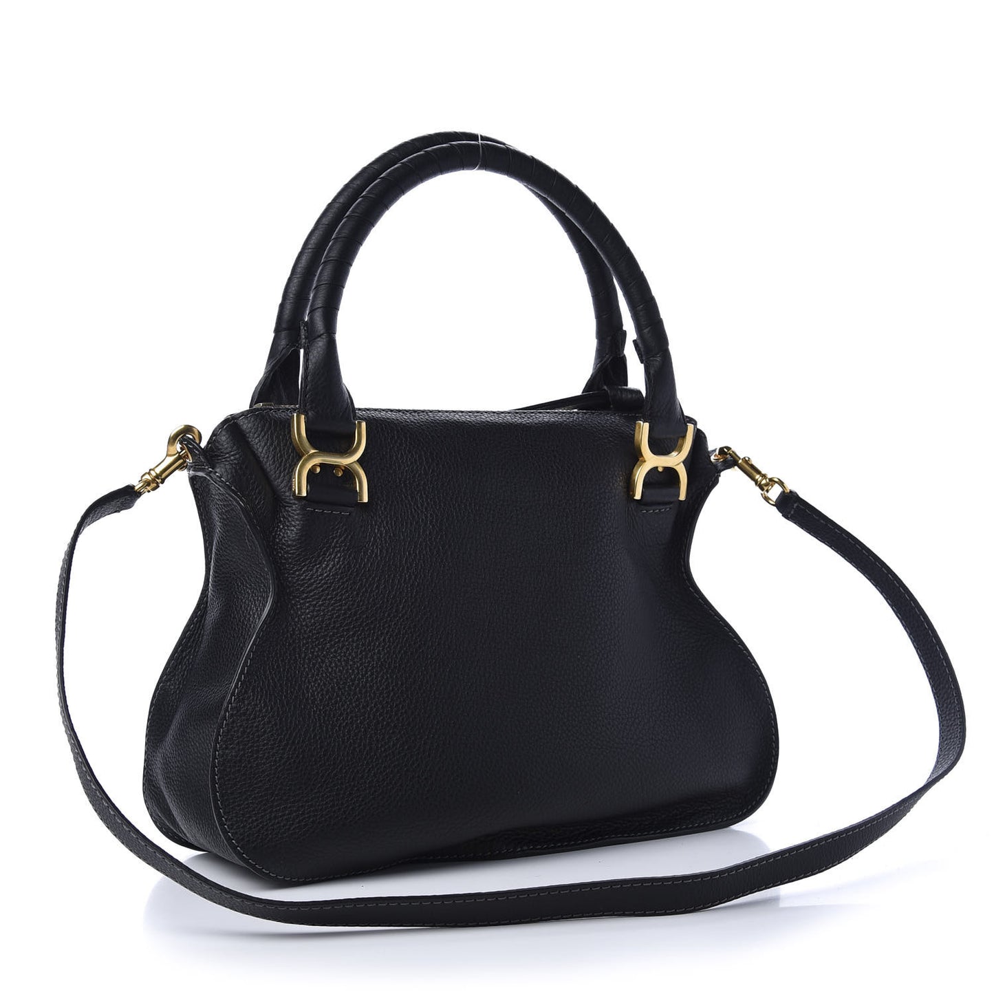 Calfskin Medium Marcie Satchel Black