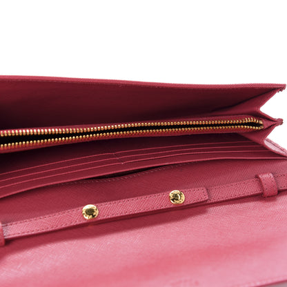 Prada Saffiano Metal Oro Chain Wallet Peonia 5 of 10
