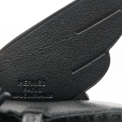 Hermes Milo Lambskin Grigri Rodeo Horse Bag Charm MM So Black 5 of 6