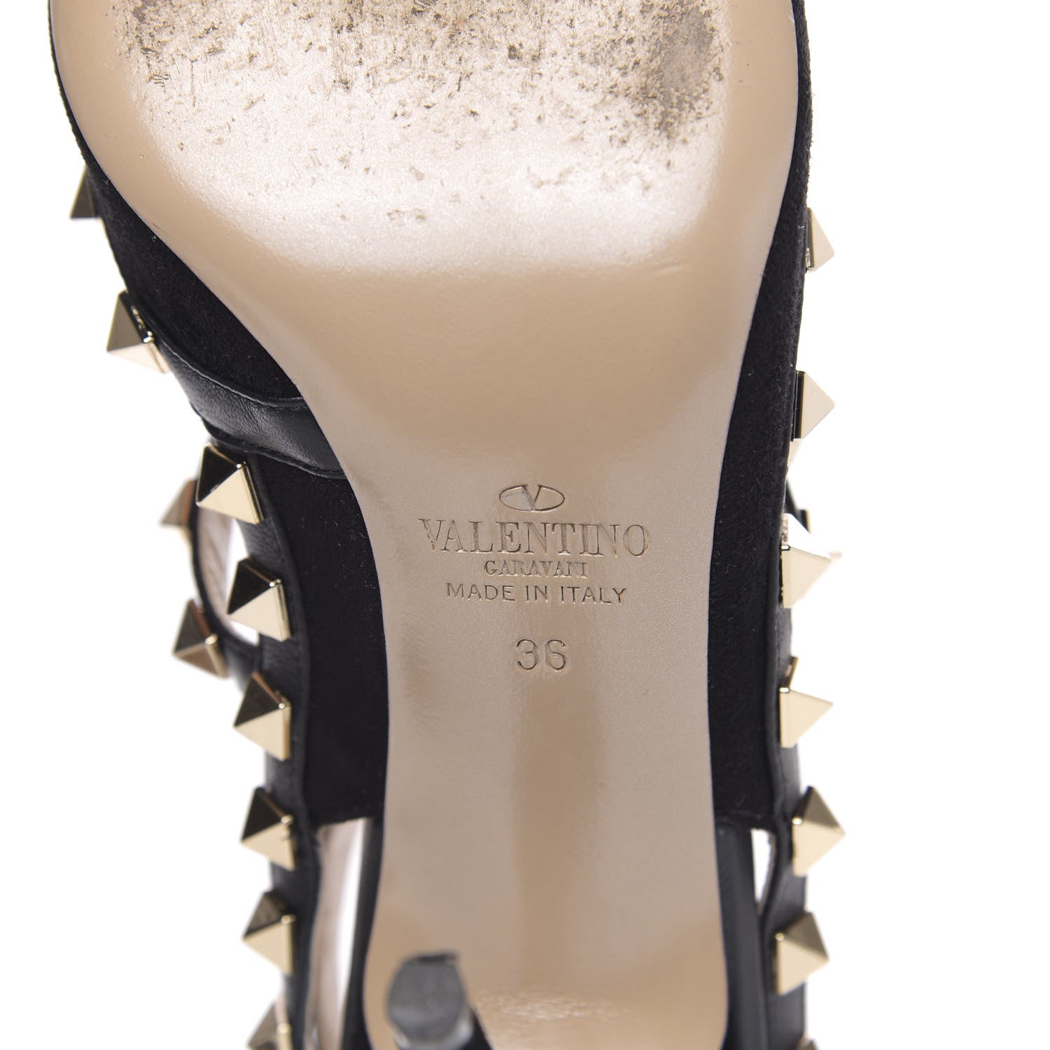Valentino Garavani Suede Rockstud Ankle Strap Pumps 36 Black 7 of 9