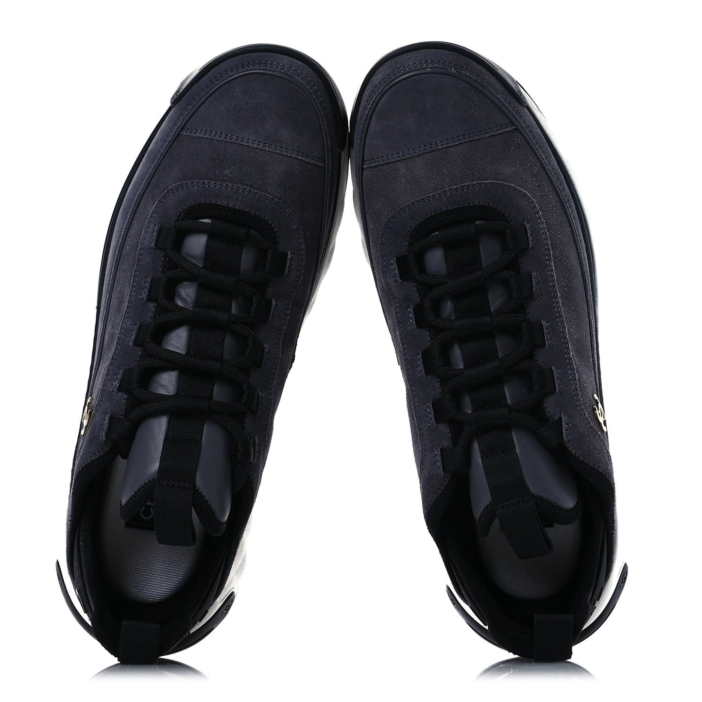 Suede Calfskin Nylon Grosgrain CC Sneakers 41.5 Grey