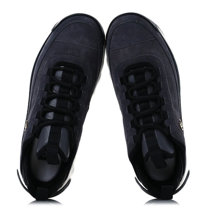 Chanel Suede Calfskin Nylon Grosgrain CC Sneakers 41.5 Grey 2 of 10