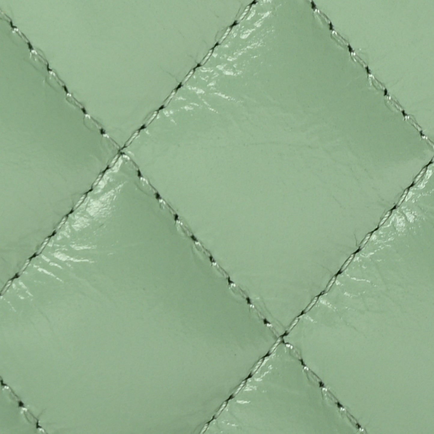 Shiny Aged Calfskin Quilted Nano Kelly Shopper Light Green