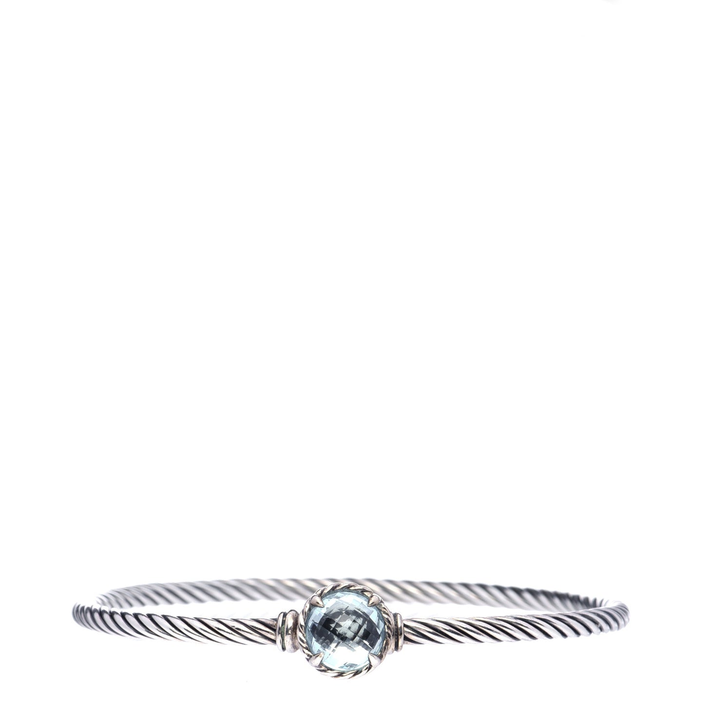 Sterling Silver Blue Topaz 3mm Chatelaine Bracelet
