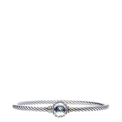 David Yurman Sterling Silver Blue Topaz 3mm Chatelaine Bracelet 1 of 6