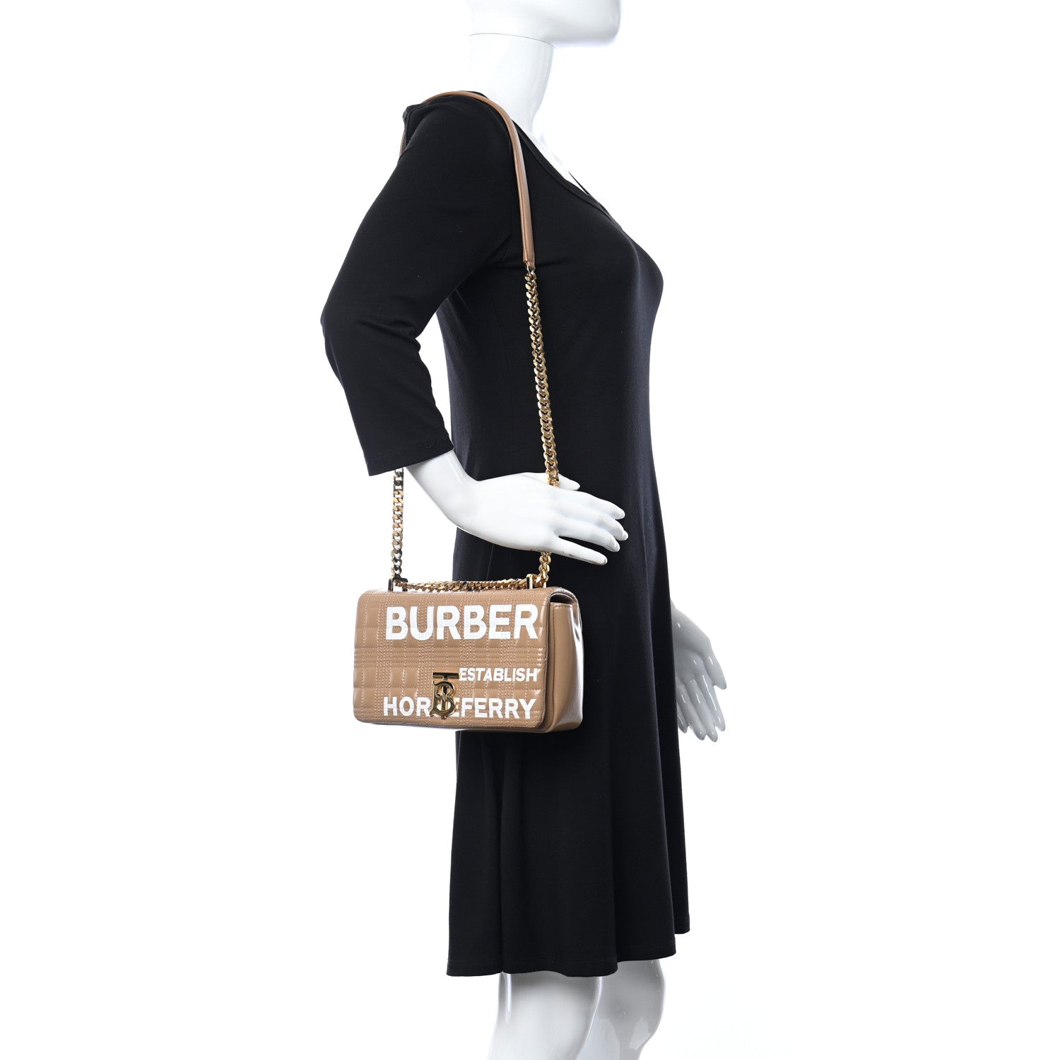 Burberry Patent Quilted Horseferry Print Small Lola Bag Tan 2 of 12