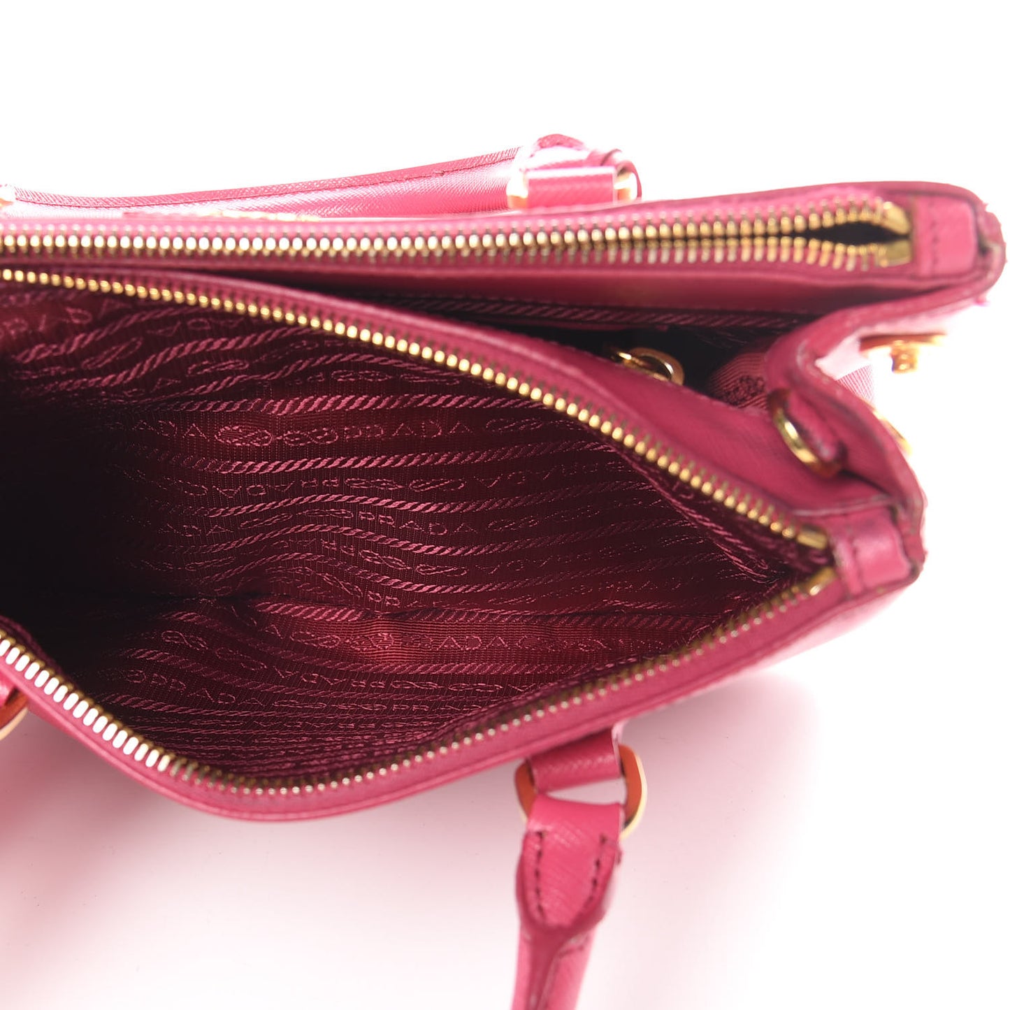 Saffiano Lux Small Galleria Double Zip Tote Fuxia