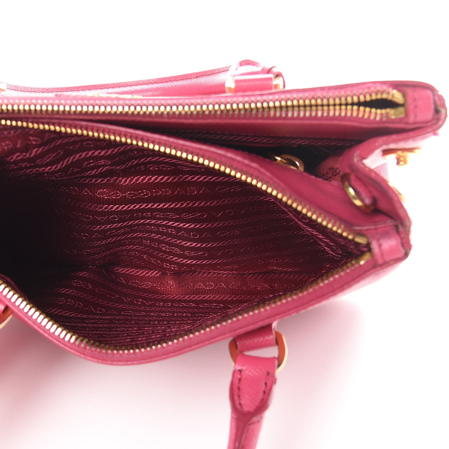 Prada Saffiano Lux Small Galleria Double Zip Tote Fuxia 7 of 26
