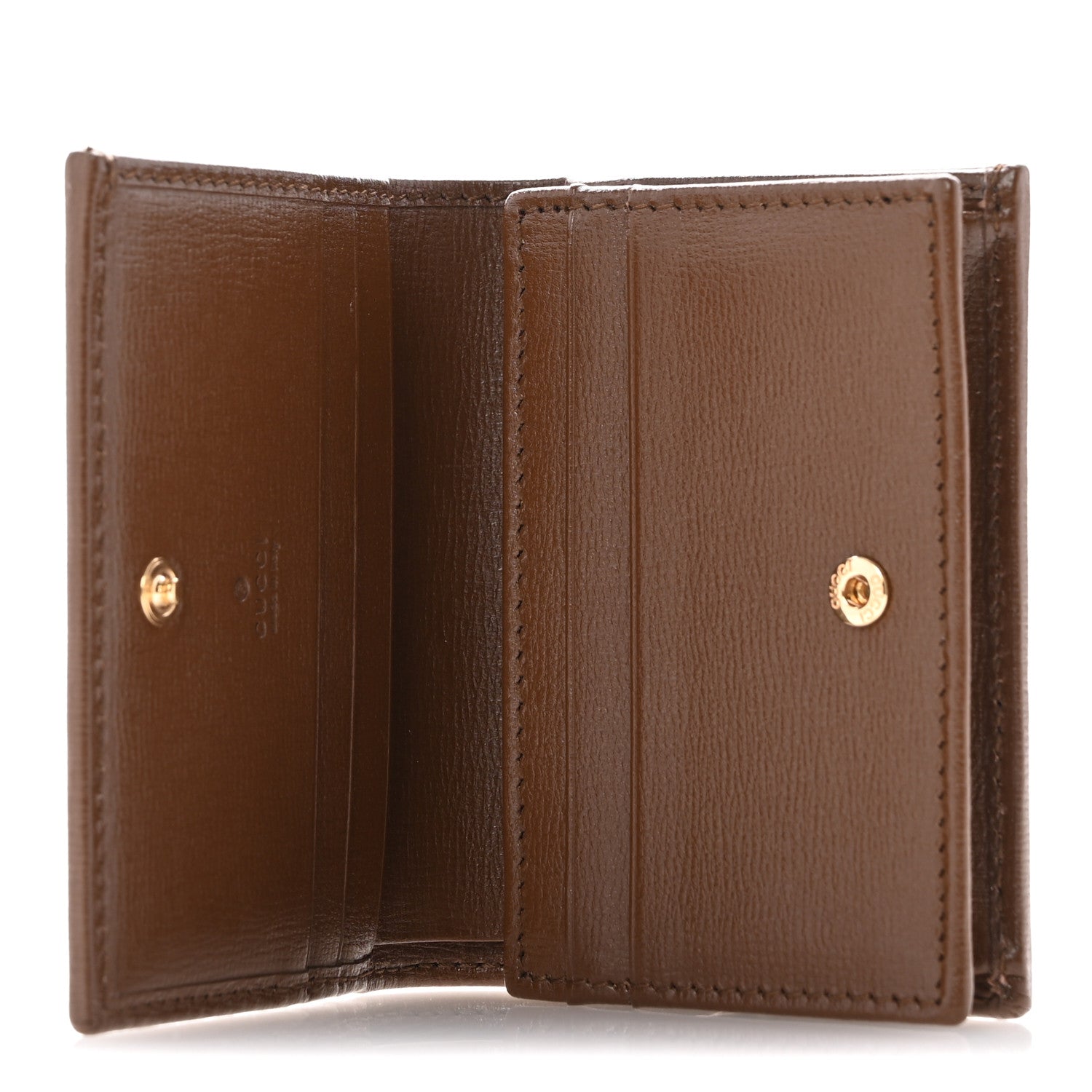 Gucci GG Supreme Monogram Horsebit 1955 Card Case Wallet Beige Ebony Brown Sugar 5 of 9