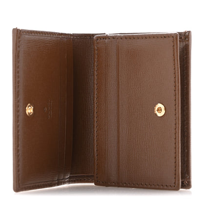 Gucci GG Supreme Monogram Horsebit 1955 Card Case Wallet Beige Ebony Brown Sugar 5 of 9