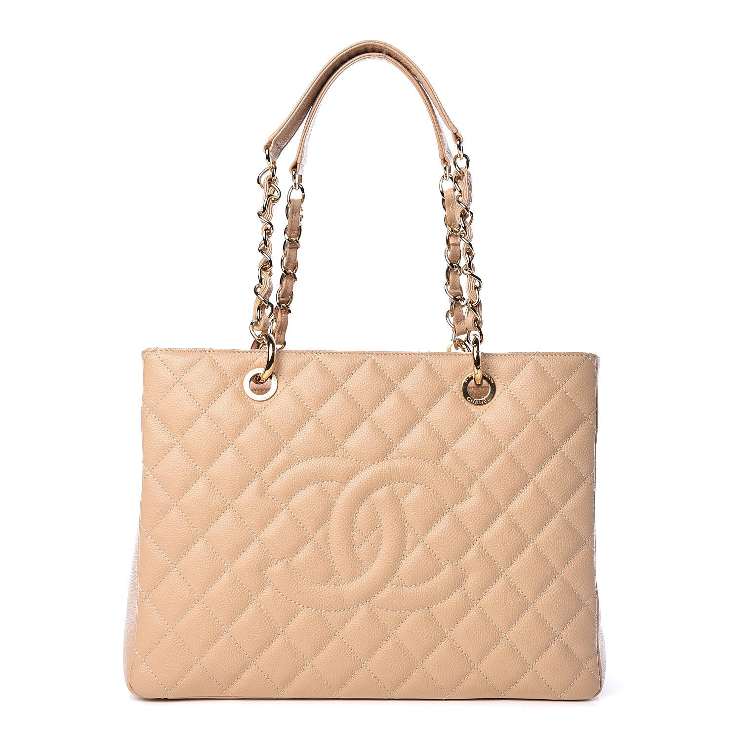 Chanel Caviar Quilted Grand Shopping Tote GST Beige Clair 1 of 10