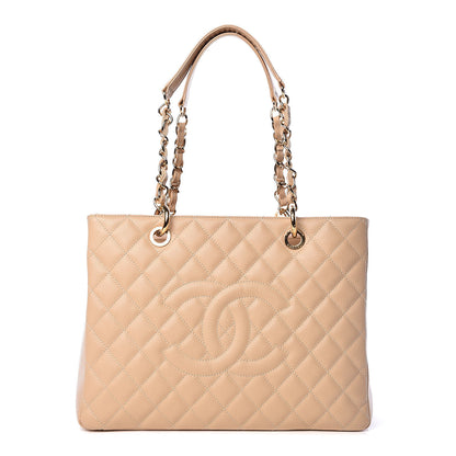 Chanel Caviar Quilted Grand Shopping Tote GST Beige Clair 1 of 10