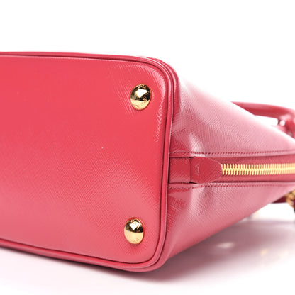 Prada Saffiano Vernice Small Promenade Tote Peonia 7 of 11